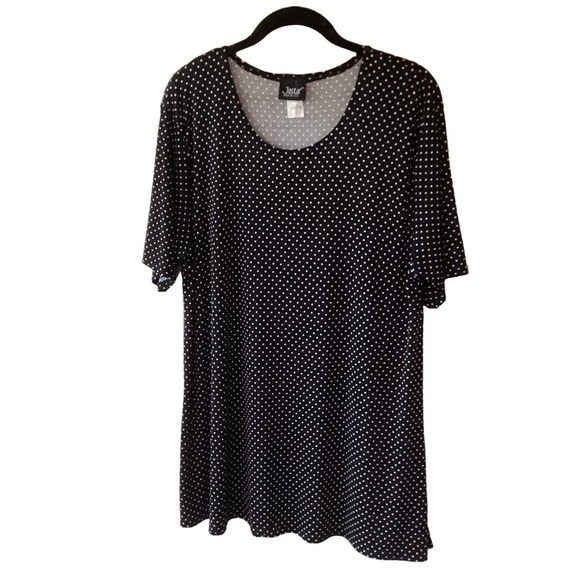 Vtg Y2K Jostar Black White Polka Dot Blouse Retro Rockabilly Whimsigoth XL - Picture 1 of 7